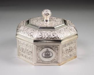 Silver Decorative Box with a Floral Pattern