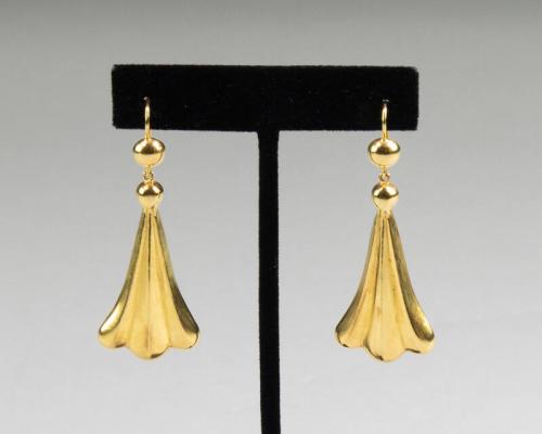 Gold Fan Style Earrings