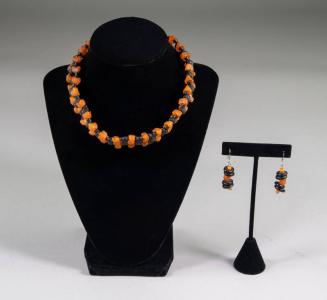 Molded Glass Necklace and Earrings