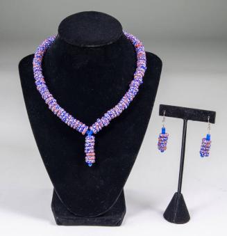 Molded Glass Necklace and Earrings