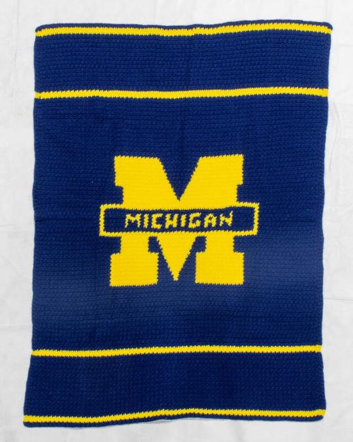 University of Michigan Crocheted Blanket