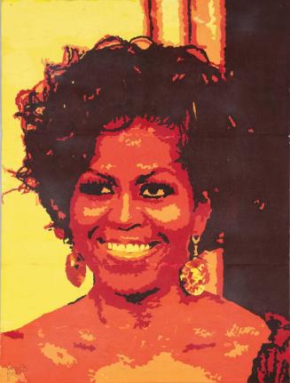 Stylized Red, Orange, and Yellow Portrait of Michelle