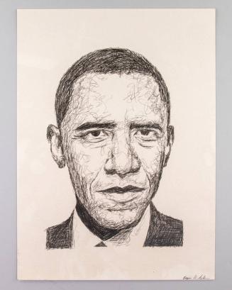 Scrawled Line Portrait of President Obama