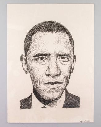 Rough Line Portrait of President Obama