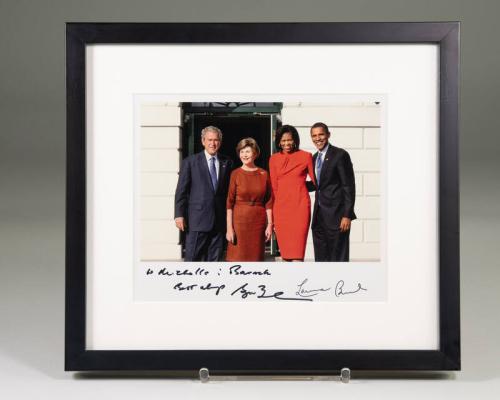 Signed Photograph with President and Mrs. George W. Bush