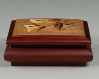 Inlaid Peace Lily Wood Jewelry Box