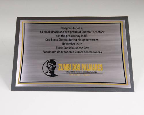 Brazilian Congratulatory Plaque