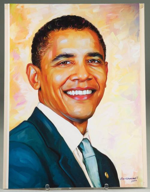 Portraits of President Barack Obama and First Lady Michelle Obama