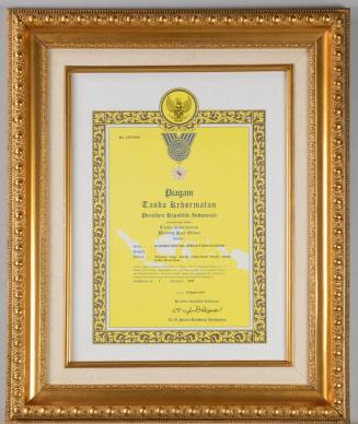 Bintang Jasa Utama Certificate