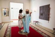 Image courtesy of the Barack Obama Presidential Library, First Lady Michelle Obama talks with F…