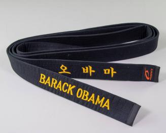 Barack Obama Taekwondo Black Belt in English and Korean