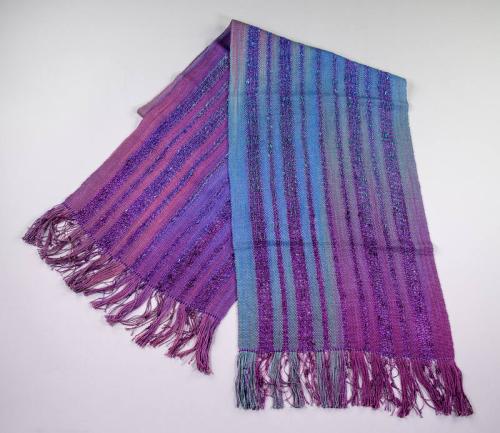 Blue to Pink Ombre Vertical Stripe Scarf