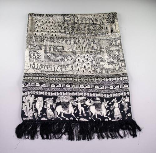 Xalitla Amate Paper Art Themed Scarf