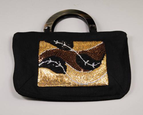 Canvas Purse with Sequin Embellishments