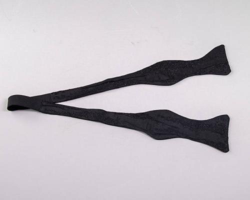 Black Embroidered Bow Tie