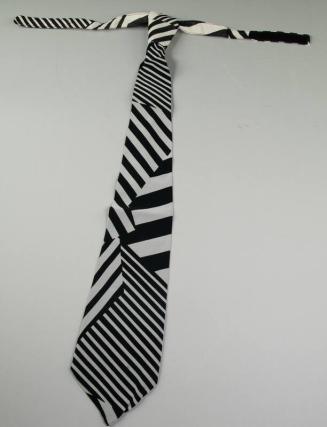 Black and White Striped Pre-tied Necktie