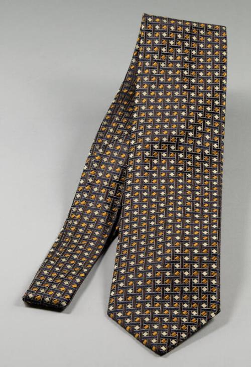 Checkered Brown and Navy Necktie