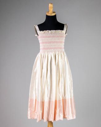 Ivory and Pink Spaghetti Strap Dress