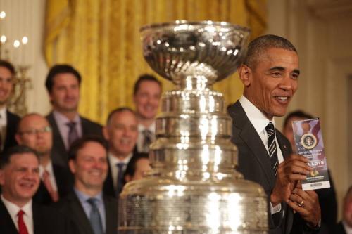 Image courtesy of the Barack Obama Presidential Library, Rocky Wirtz, Blackhawks owner and Chai…