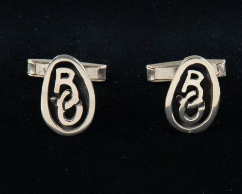 Silver Cufflinks with the Initials "BO"