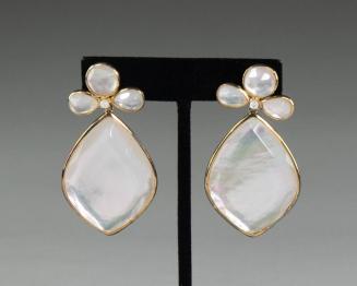 Gold and Mother-of-Pearl Drop Earrings