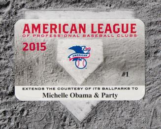 2015 Major League Baseball Season Courtesy Pass for First Lady Michelle Obama