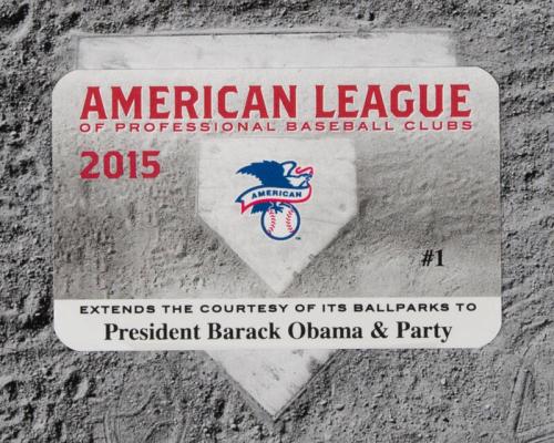 2015 Major League Baseball Season Courtesy Pass for President Barack Obama