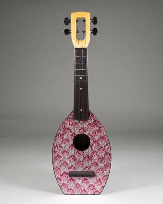 Signed Pink Rhinestone Ukulele