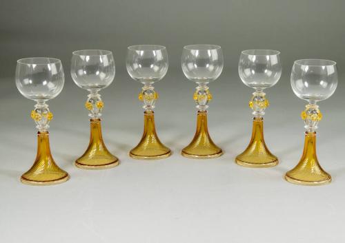 Bernkastel Amber Crystal Wine Glasses