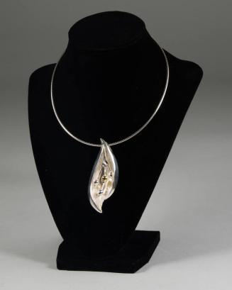 Sterling Silver Necklace with a Gold Pendant