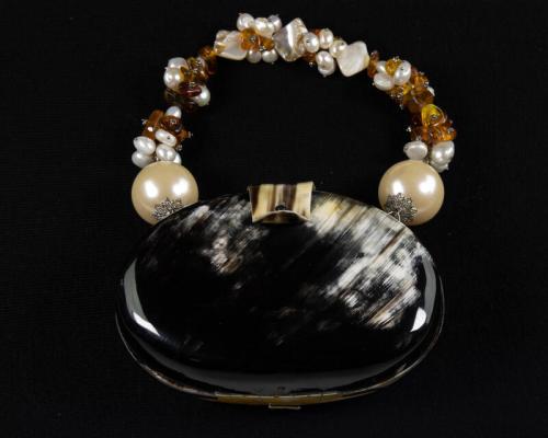 Bone, Pearl, and Amber Purse