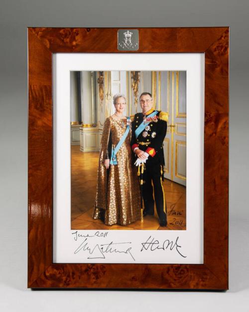 Framed Photograph of Queen Margrethe II and Prince Henrik of Denmark