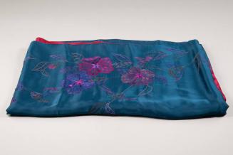 Fuschia and Teal Silk Shawl