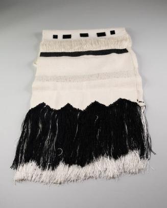 Black and White Alpaca Wool Scarf