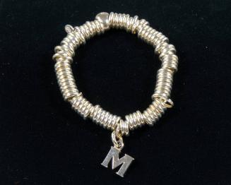 Letter "M" Silver Links Bracelet