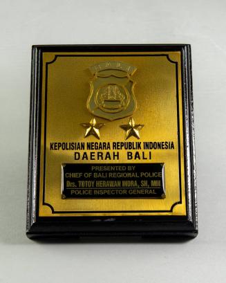 Balinese Police Plaque