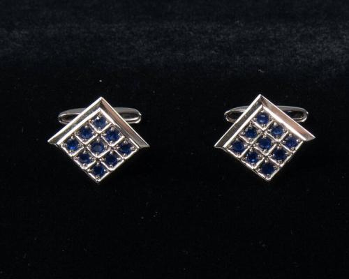 White Gold and Sapphire Cufflinks