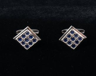 White Gold and Sapphire Cufflinks