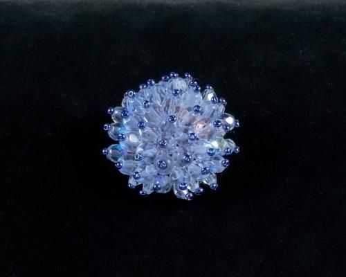 Blue Spherical Crystal Brooch