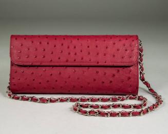 Dotted Red Ostrich Leather Purse