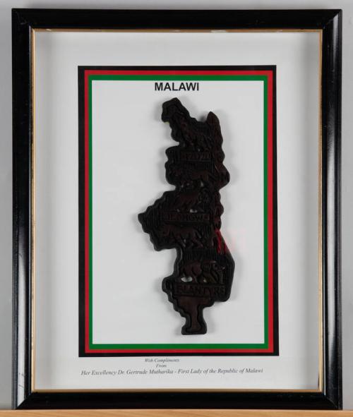 Framed Wood Map of Malawi