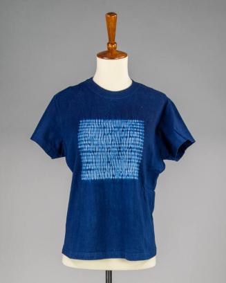 Dark Blue T-shirt with White and Blue Designs