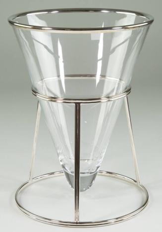 Glass Ice Bucket with Metal Stand