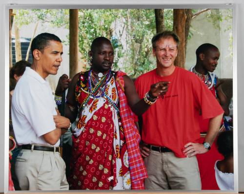Senator Obama Listening to A Maasai Tribesman Speak