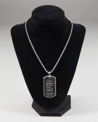 Sterling Silver Necklace with Dog Tag Pendant