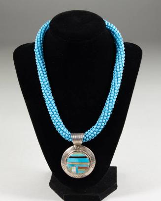 Beaded Rope Necklace with Silver Pendant