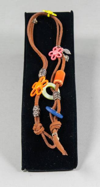 Leather Bracelet with Beads and Charms