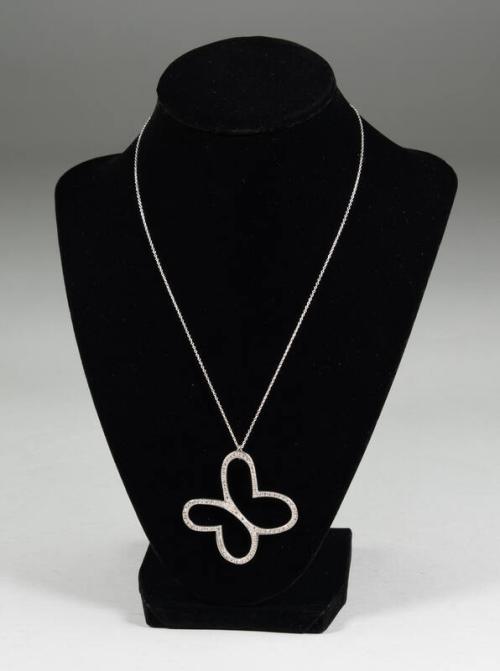 Sterling Silver Necklace with Butterfly Outline Pendant