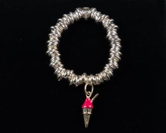 Silver Bracelet with Ice Cream Cone Charm