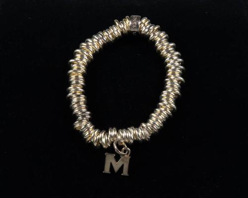 Silver Bracelet with M Charm